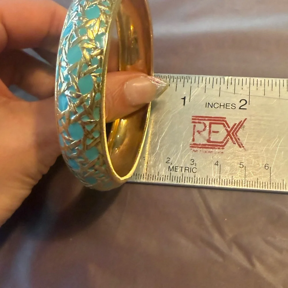 kate spade Gold-Tone Turquoise Enamel Cloisonné Bangle - Picture 6 of 8